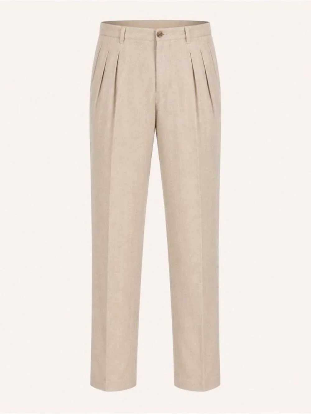 Vintage Linen Pleated Dress Pants Beige 36 Quiet Luxury Trouser Made in Italy